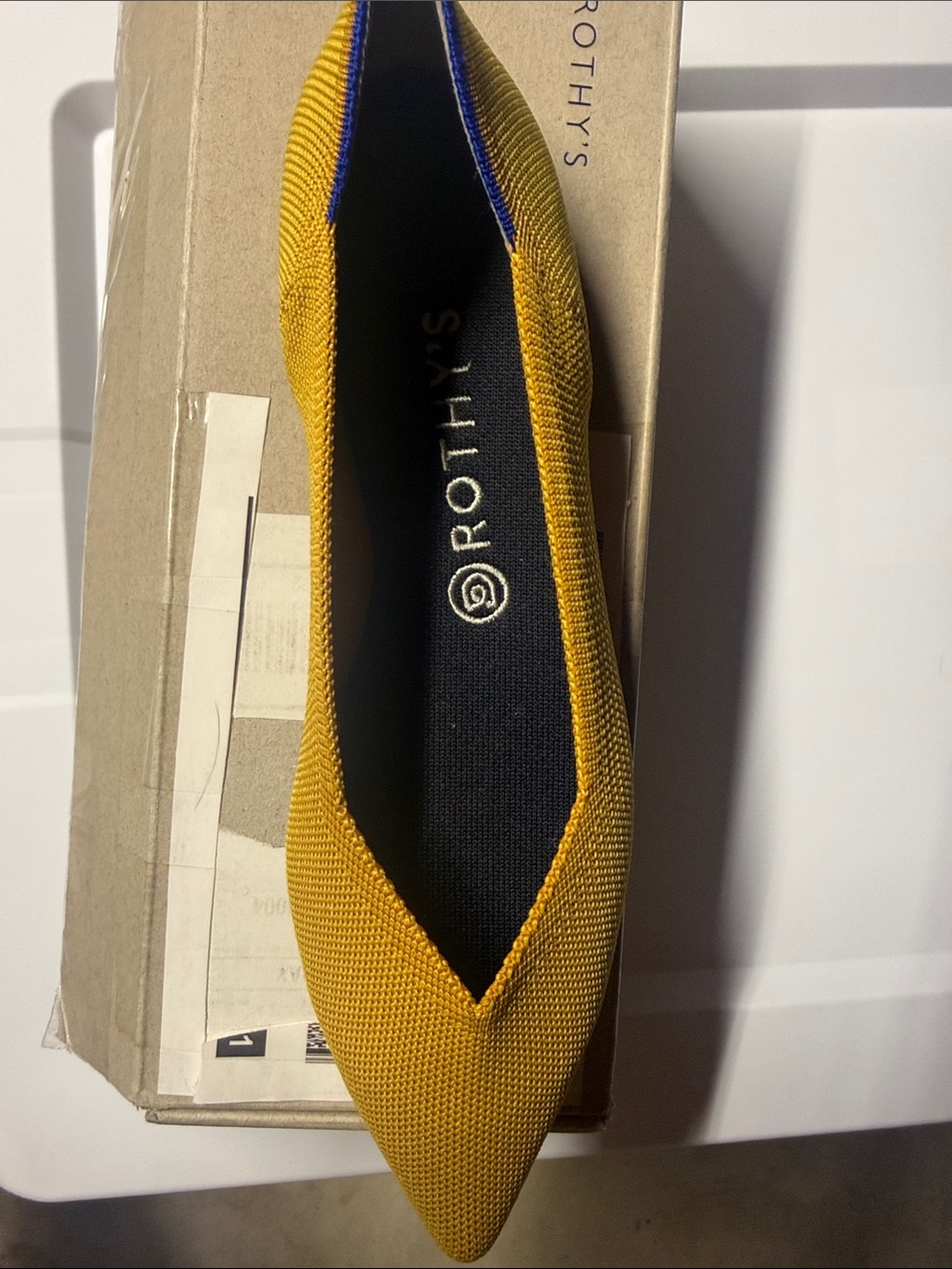 Rothy's Women's Pointed Knit Flat — Mustard